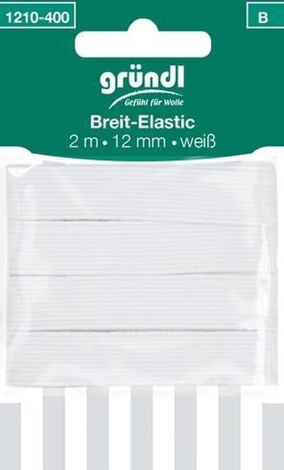 1210-400 Breed elastiek wit 2 m x 12 mm