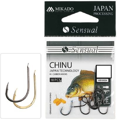 Mikado Sensual Chinu Haak No. 14 BN – 10 stuks – Fijnste Haak voor Natuurlijke Aas – Zwart Nikkel – Ideaal voor Witvis