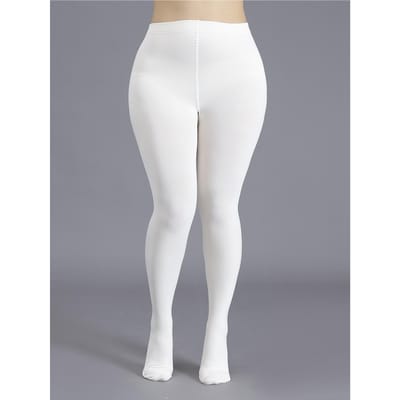Een Paar Dames Fleece Plus Grote Maat Warme Getrokken Wol Panty's 0XL-2XL white
