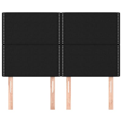 vidaXL - Hoofdbord - zwart - 144x5x118/128 - cm - stof