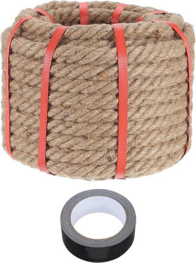 Dik jute touw 0,8 inch x 75 voet, natuurlijk gedraaid, ideaal voor handwerk, tuinprojecten en decoratie