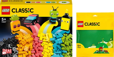 LEGO 66745 Classic 2 in 1 Pakket - Creatief Spelen met Neon en Groene Bouwplaat - Set
