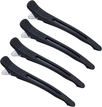 Set van 4 Professionele Haarspelden voor Stylen en Drogen van Haar - Zwarte Duckbill Clips voor Vrouwen