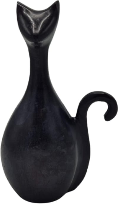Urnenspecialist® - Urn - Kat - Katten urn - Poezen Urn - Zwart - Black - Mini Urn - As Urn - Crematie Urn - 21cm - 325ml - Aluminium Urn