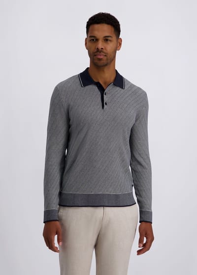 pierre cardin Langarm-polo met Modern Fit