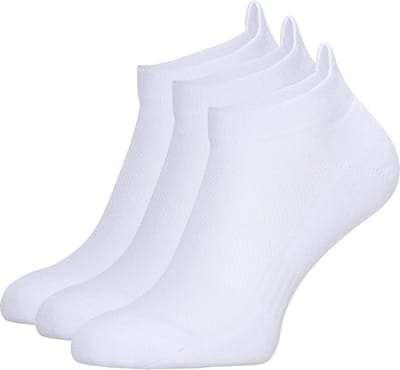 NOMAD® 3 Pack Enkelsokken Maat 35-38 | Bio Katoen Wandelsokken 3-pack Wit | Naadloos | Dames & Heren | Medium demping | Elastische wreef band
