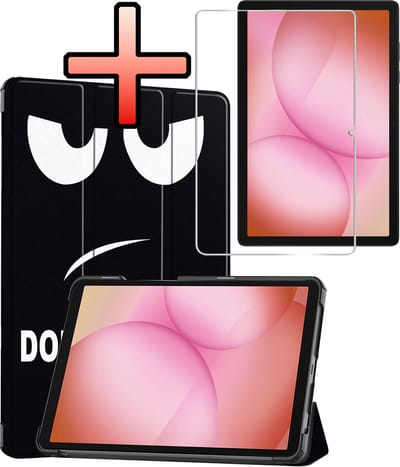 Hoes - Geschikt voor Samsung Galaxy Tab A11 Plus - Met Screenprotector - Trifold Bookcase - Hard Cover - Hardcover Book Case - Tablet Hoesje - Don't Touch Me