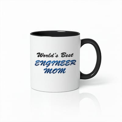 World's Best Engineer Mom Mok - Zwart-Wit Tweekleurig - Origineel Cadeau voor Mama - Werk & Carrière