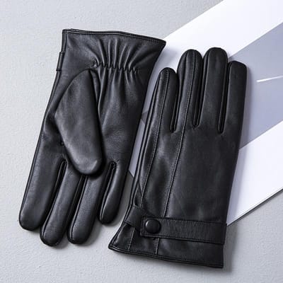 Heren Winter Handschoenen van Echt Leer Zijn Populair in Europa en Amerika voor Winddicht en Warm Rijden en Fietsen XL code. black