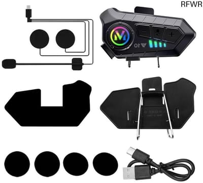 Helm Headset - Motor Communicatie - Veilig Onderweg - Dubbele Ruisdemping - 1000mAh Batterij - Zwart