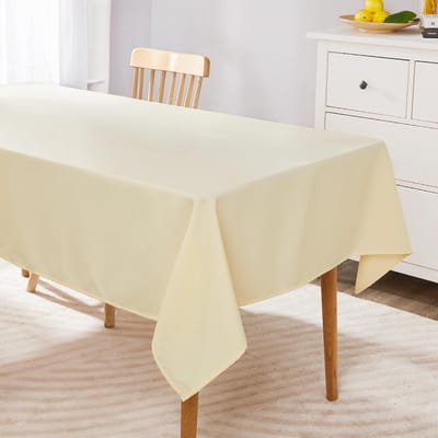 Famanu - Rechthoekig tafelkleed, vuilafstotend, voor buiten, waterdicht, van microvezel, voor woonkamertafel, beige, 130 x 280 cm