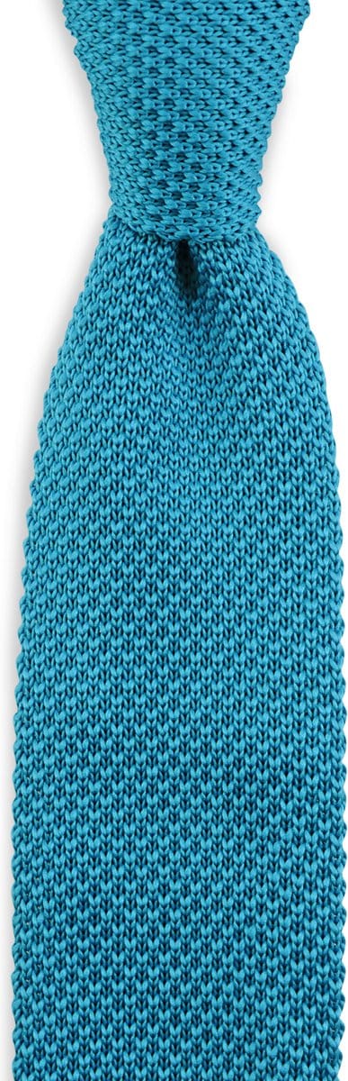 JB Collection - Stropdassen - stropdas gebreid cyaan blauw - cyaan blauw