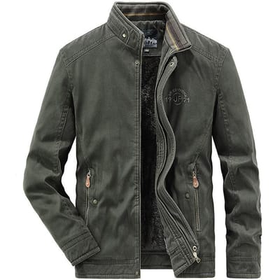 Veste en polaire épaisse en coton lavé pour homme, nouvelle collection automne et hiver, veste pour jeune homme, veste à col montant 6XL black