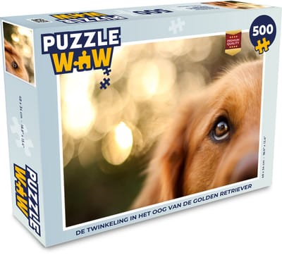 Puzzel De twinkeling in het oog van de Golden Retriever - Legpuzzel - Puzzel 500 stukjes
