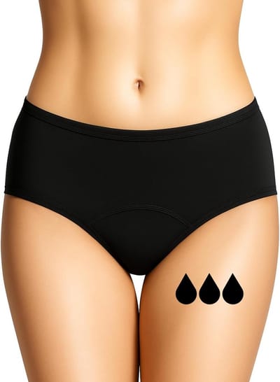 Menstruatie Ondergoed - Periode Broekjes - Comfortabele Bescherming - Herbruikbaar en Ecologisch - XXS-3XL - Zwart