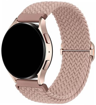 Innerlight® Smartwatchbandje 20mm Nylon - Creme Roze - Nylon Horlogebandje geschikt voor Samsung Galaxy Watch 7 / 6 / 5 / Pro / 4 / 3 / Active 2 - Polar Ignite / Unite – Huawei