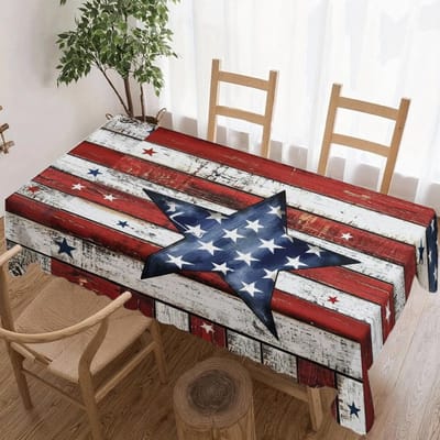 Amerikaanse Hout Onderwerp Rechthoekige Tafelkleed voor Tafeldecoratie Keuken Eetkamer Waterdicht Herbruikbaar Tafelkleden voor Tafel Binnen Buiten 90x140cm