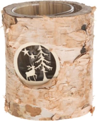 Dijk Natural Collections Berken Kaarsenhouder Natural 11x11x12cm
