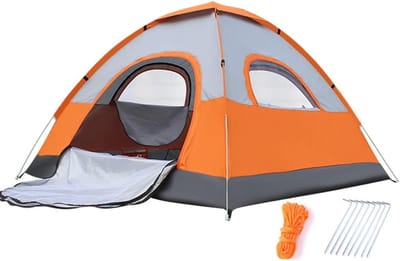 Pop-up Camping Tent - Automatische Tent Rugzak - Buiten Kamperen - Lichtgewicht Waterdicht - 2/3 Persoon - Oranje