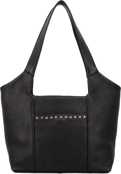 Hide & Stitches Redwood Shopper - Leren Tas - Schoudertas - Twee Handvatten - Ritsvak - Telefoonvak - Leren Dames Tas - Zwart