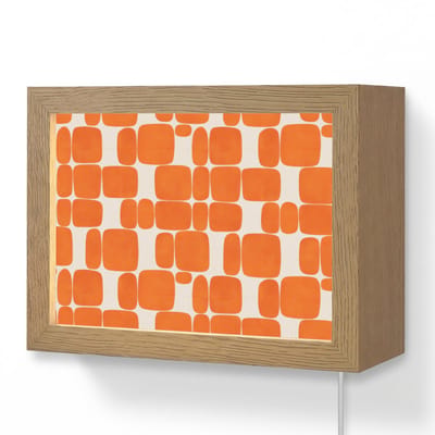 Wandlamp 20x15 cm - Oplaadbaar - Patroon - Retro - Oranje - Wandlampen binnen woonkamer - Slaapkamer lamp met kabel - Decoratieve nachtlamp - Vloerlamp snoer