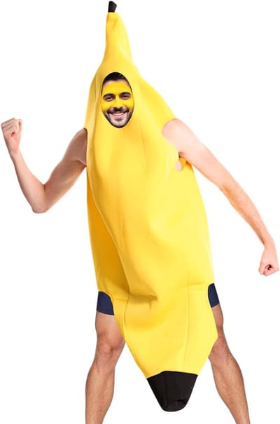 Grappig Bananen Kostuum voor Volwassenen - Unisex Fruit Outfit voor Halloween en Carnaval Feestjes