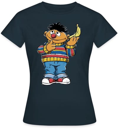 Sesamstraat Ernie Banana Telefoon T-Shirt Dames