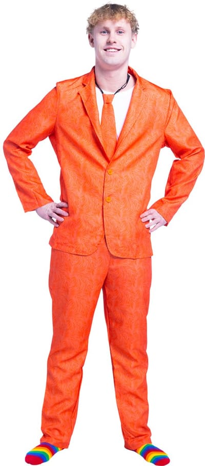 Kostuum - Pak - Carnavalskleding - Carnaval kostuum - Koningsdag - Heren - oranje - Maat XXL