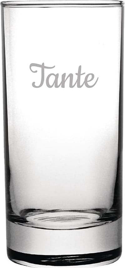 Gegraveerde longdrinkglas 28,5cl Tante