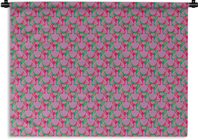 Wandkleed - Wanddoek - Hert - Patroon - Paars - 120x90 cm - Wandtapijt