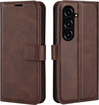 Coverup Hoesje - Geschikt voor Samsung Galaxy S23 FE Hoesje - Coverup Deluxe Book Case - Donkerbruin