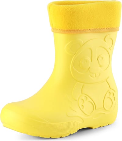 Ladeheid Kinder Regenlaarzen - Thermo Rubberlaarzen Vederlicht - EVA - LA-CA-PandaWinter - Geel - 24/25