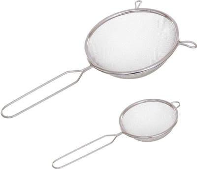 5Five Keukenzeefjes - Set van 2x stuks - 23 en 28 cm - van RVS - Zeefjes - Zeven