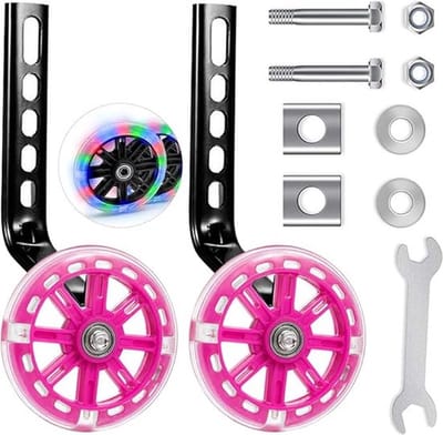 Zijwieltjes voor Kinderfiets - 12-20 Inch - Kleur rose- 12 inch/14 inch/16 inch/18 inch/20 inch - Zijwielen - Kinderfietsaccessoires