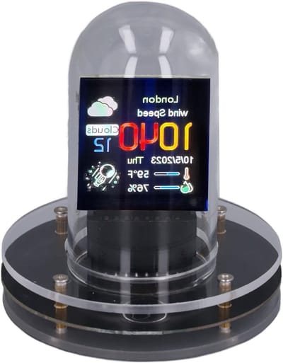 Simulatie van Nixie Tube Klok met WiFi, RGB IPS LCD Scherm en Elektronische Albumfunctie voor Thuisgebruik, 12/24 Uur Instelling, Modern Design en Gemakkelijke Bediening