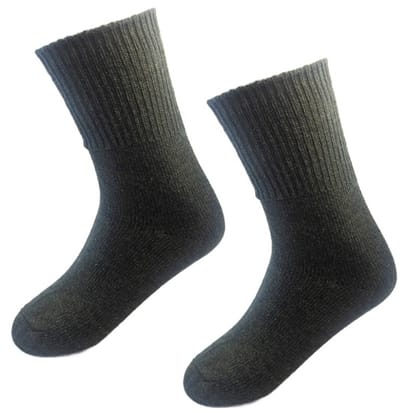 BamBella ® - 2 paar Sokken - Wol - maat 36-41 - Alpaca schaap warme wollen dikke winter sokken - thermo Dames Heren groen zwart