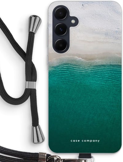 Case Company® - Hoesje met koord geschikt voor Samsung Galaxy A55 hoesje met Koord - Stranded - Telefoonhoesje met Zwart Koord - Bescherming aan alle Kanten en Over de Schermrand
