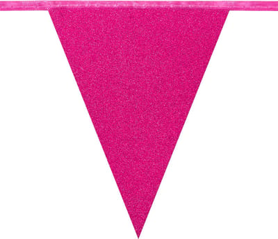 Boland - Kartonnen vlaggenlijn Glitter roze - Glitter & Glamour - Glitter - Glamour - Feestversiering