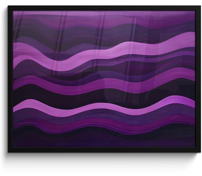 Poster in lijst - Fotolijst 70x50 cm - Posters - Lijnen - Golven - Paars - Abstract - Posterlijst zwart - Decoratie - Wanddecoratie woonkamer - Muurdecoratie slaapkamer
