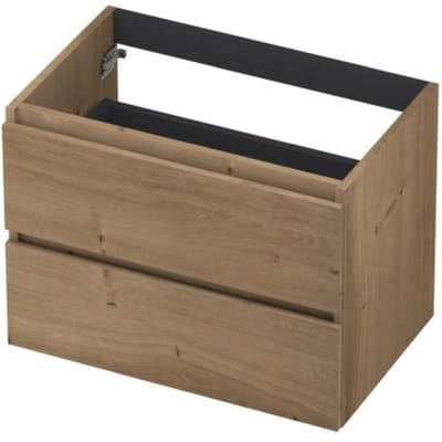 INK - Onderkast 2L Greeploos Houten Keerlijst Fineer - 700x450x520 Mm - Ash Grey Fineer