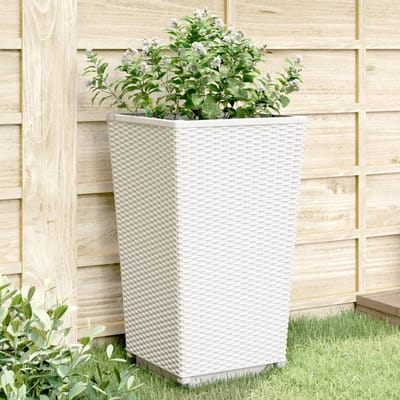 vidaXL - Plantenbakken - 2 - st - 32,5x32,5x57 - cm - polypropeen - wit