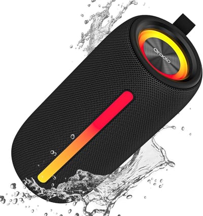 Draagbare Bluetooth Speaker - Muziekbox Waterdicht - Feest Muziek Afspelen - RGB Verlichting - 10 Uur Speeltijd - Zwart