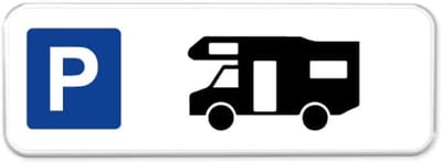 Parkeerbord Campers - Weerbestendig Aluminium - 40x15 cm - Bevestiging: Zonder bevestiging (alleen het bord)