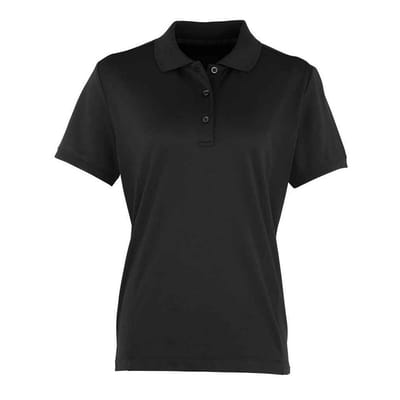 Premier Dames/Dames Coolchecker Poloshirt (Zwart)