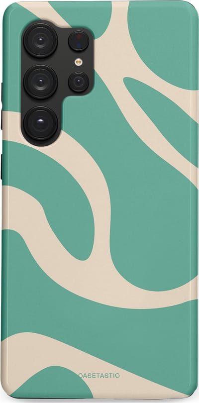 Casetastic hoesje geschikt voor Samsung Galaxy S25 Ultra - Dubbellaagse bescherming - Zand Groene Vlaktes - Fashion Case - Saliegroen Zand