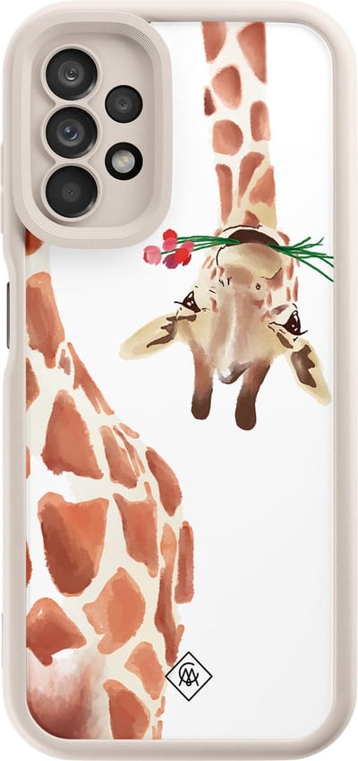 Casimoda® hoesje - Geschikt voor Samsung Galaxy A13 4G - Giraffe - Zwart TPU Backcover - Giraffe - Bruin/beige
