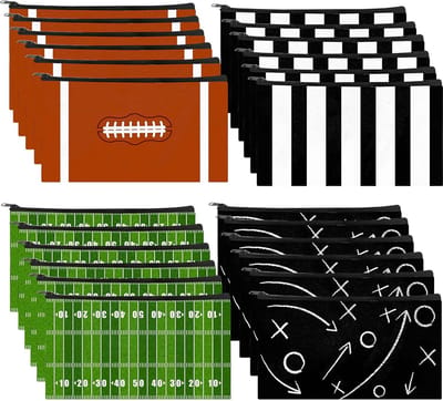 24 Stuks Voetbal Pennenzakjes Groot Formaat - Sportief Etui voor School, Kantoor en Cadeaus