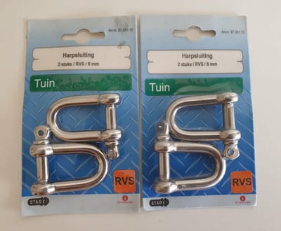 Starx Harpsluiting 4 stuks 8mm RVS - Tuin
