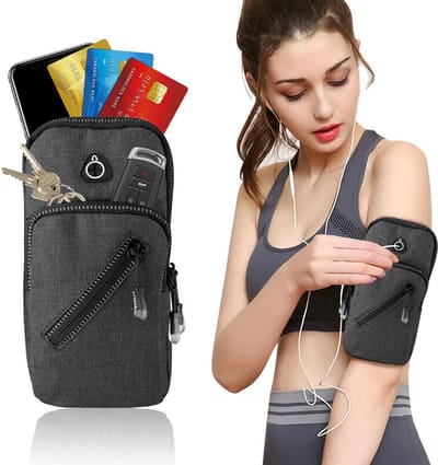Sport Armband Telefoonhouder – Polstas Hardlopen - Portemonnee - Geschikt voor iPhone 12/13/14/15/16 & Samsung Galaxy S24/S25 Smartphones tot 7,2 inch – Sleutel, Pasjes & Kaartvak – Unisex