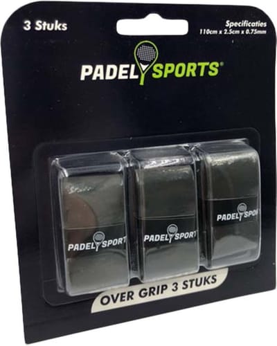 Padel Sports® Padelgrip - Overgrip Padel en Tennis - Zwart - 3 stuks